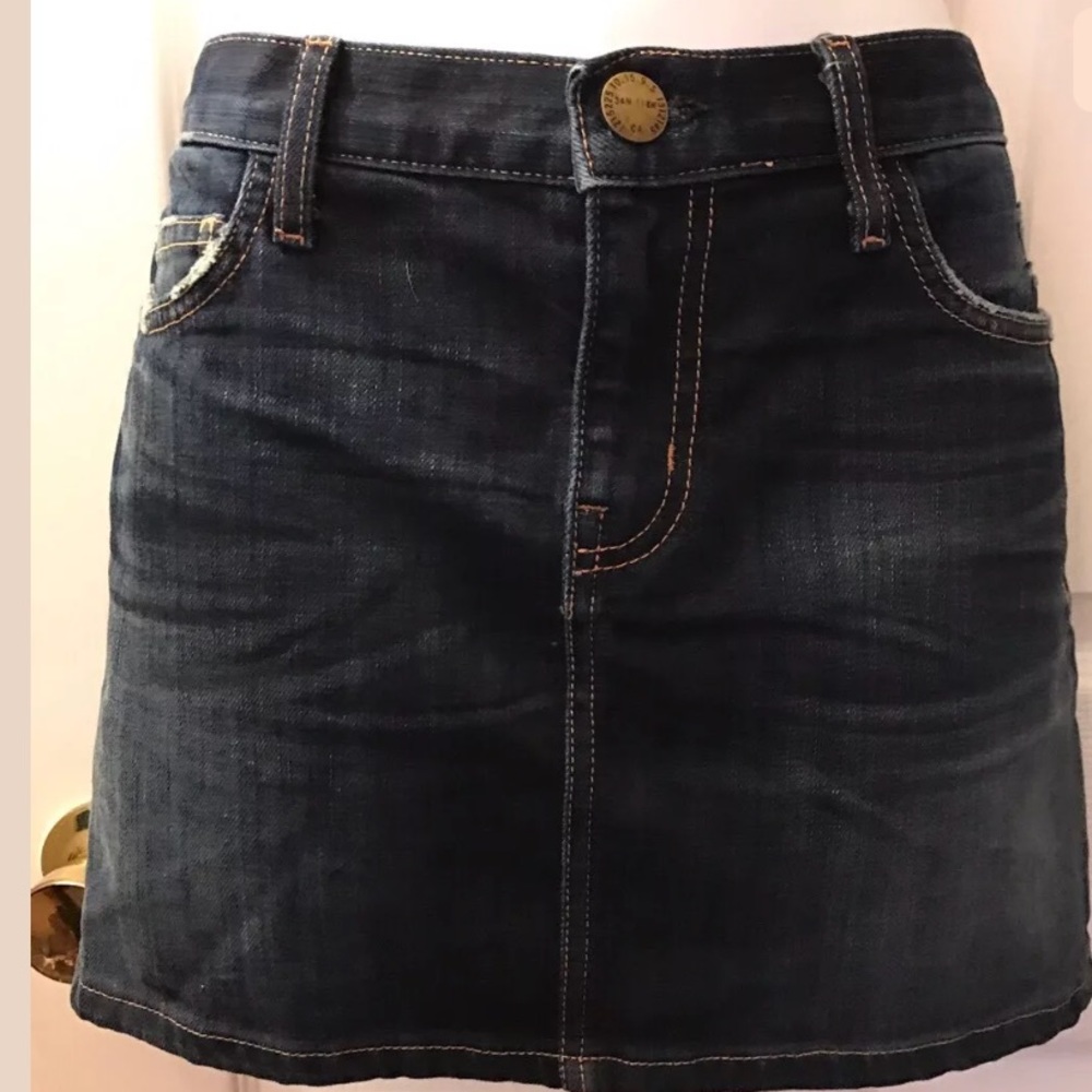Current/Elliott Rare Sample 5 Pocket Mini Denim Jean Skirt Dark Wash